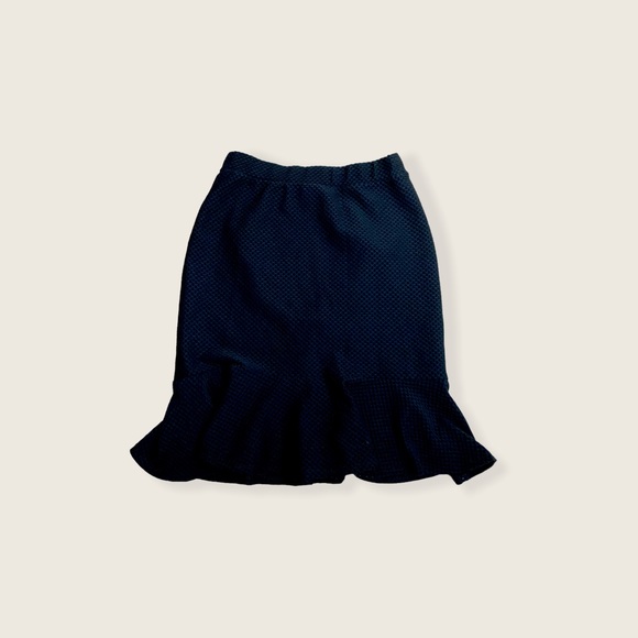 Mandy Evans Black Waffle Knit Crepe Peplum Skirt - Picture 1 of 9